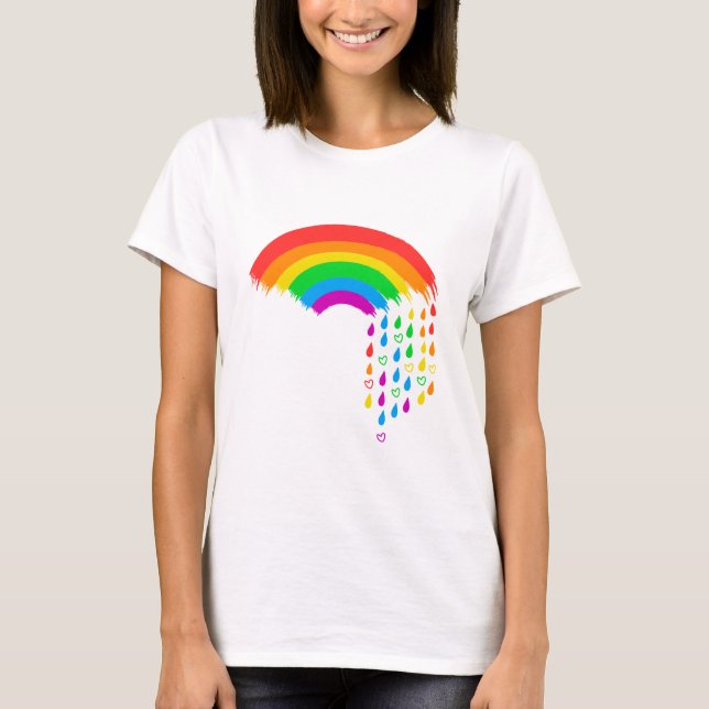 Amor Camisa Do Orgulho Da Chuva Do Arco-Íris - LGB (Frente)