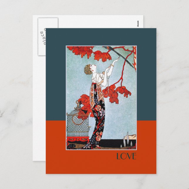 Amor. Cartões postais do Dia de os namorados Art D (Frente/Verso)