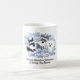 Amor, casa - caneca do branco do Schnauzer