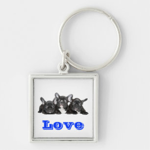 Amor chaveiro de cachorro filhote Bulldog Francês