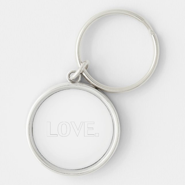 Amor - chaveiro minimalista branco preto (Frente)