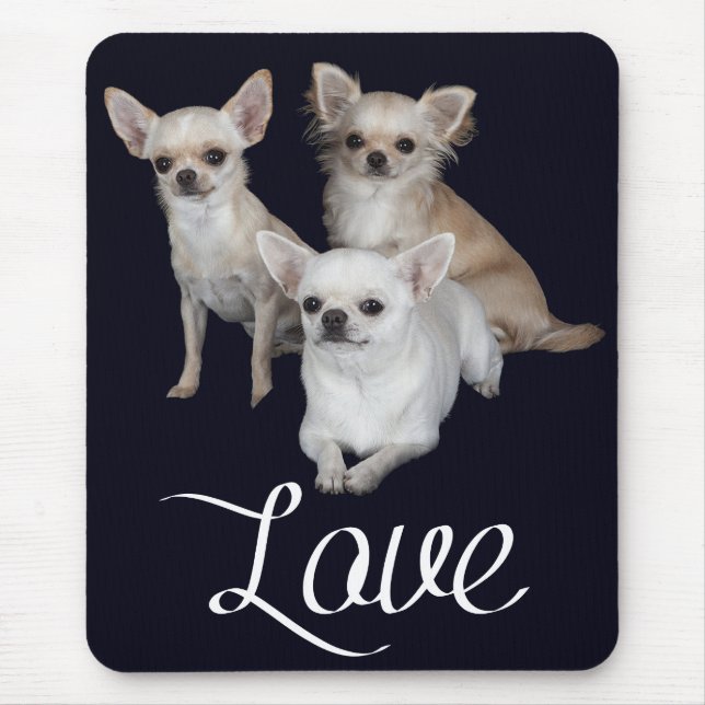 Amor Chihuahua Puppy Dog Mousepad (Frente)