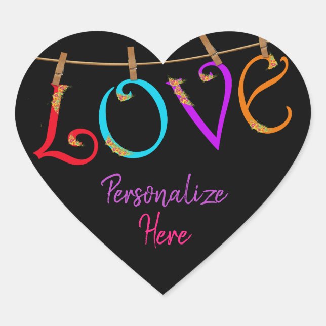 Amor colorido boêmico e bonito adesivo romântico (Frente)