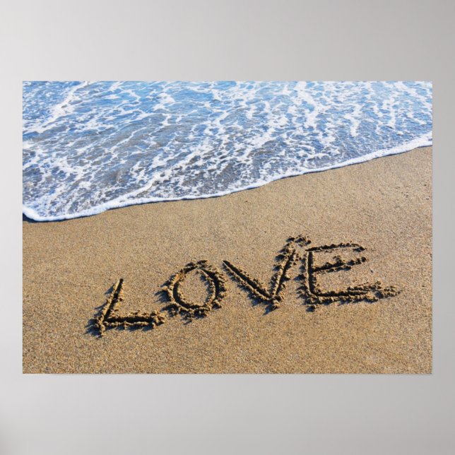 Amor com a Poster de areia escrita (Frente)