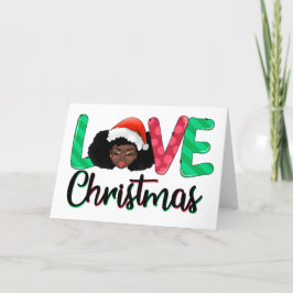 Amor com cartão afro de Natal