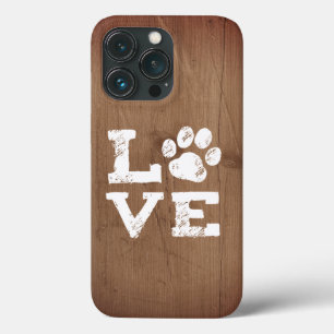 AMOR com impressão de pata de cão