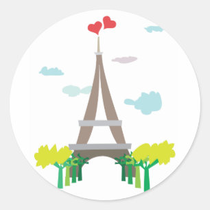 Amor com os adesivos Eiffel Tower