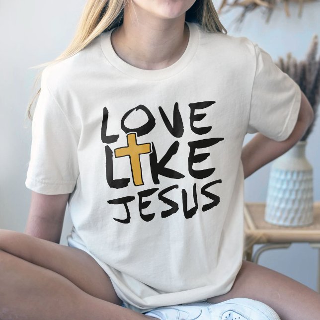 Amor Como Jesus Camisa, Camiseta Cristã Ocidental (Criador carregado)
