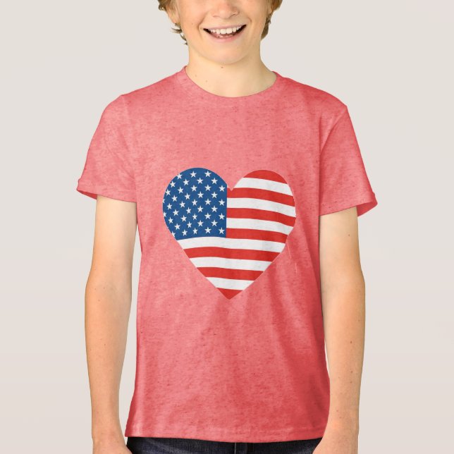 Amor Coração Formatado Design de Bandeira American (Frente)
