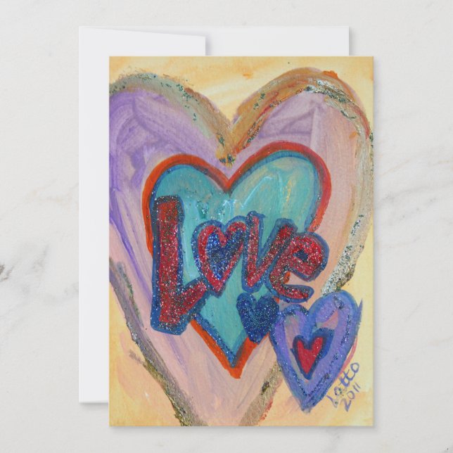 Amor Corações Familiares Convites ou Anúncios (Frente)