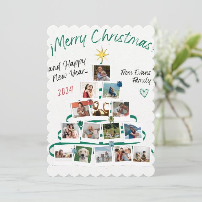 Amor da família Evans pelo cartão de Natal Feliz (Em pé/Frente)