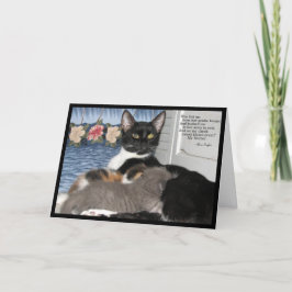 Amor da mamãe - Cartão de Dia de as mães de gato