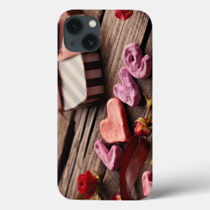 Amor da palavra com o presente dado forma coraçã