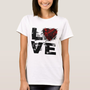 Amor da palavra na camisa do estilo T do Grunge
