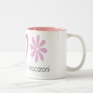 Amor da paz e caneca do macarrão