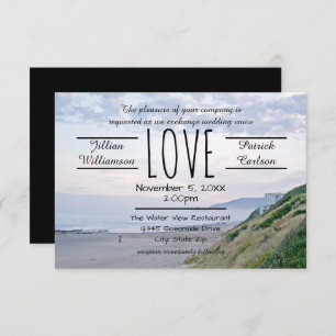 Amor da praia/oceano - convite do casamento 3x5