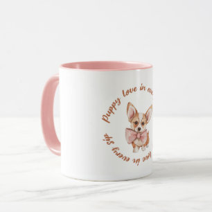 Amor de Cachorrinho em Cada Golada   Caneca para A