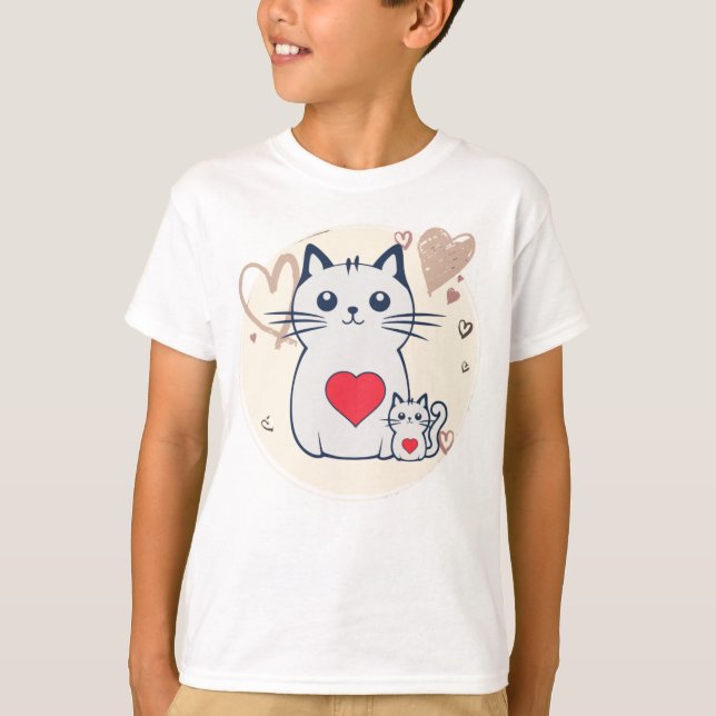 Amor de Mãe de Gato | Camiseta com Ilustração de G (Frente)