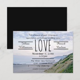 Amor de Praia/Oceano - Convite de Casamento 3x5