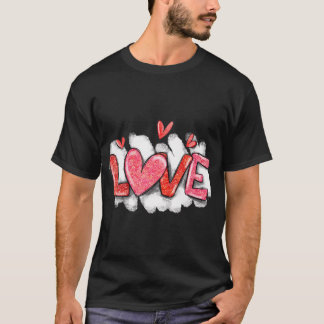 Amor Dia de os namorados Cursivo Camisa Cuta