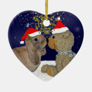Amor do coelho em enfeites de natal