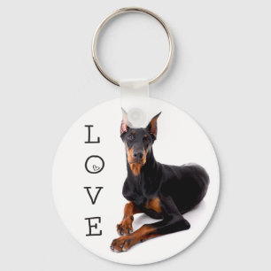Amor Doberman Pinscher Puppy Dog Chaveiro