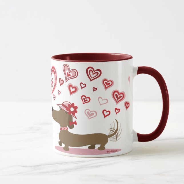 AMOR dos Dachshunds dos namorados VOCÊ! caneca (Direita)