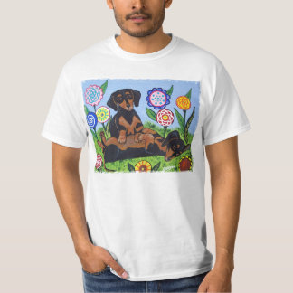 Amor dos Dachshunds para jogar a camisa de T