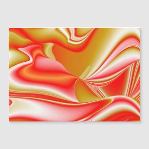 Amor e Cartão Magnético 3D Abstrato Dourado