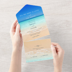 Amor e Casamento de Praia RSVP Tudo em Um Único In