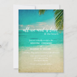 Amor e Convite para Casamento de Praia