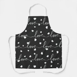 AMOR E CORAÇÕES DO NAMORADOS BRANCO PRETO