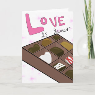 Amor é doce Cartão dobrado de Dia de os namorados
