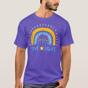 Amor e Leve Arco-Íris Hanukkah Camisa Judaica Chan