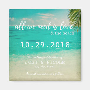 Amor e o imã salve o dia do casamento de praia
