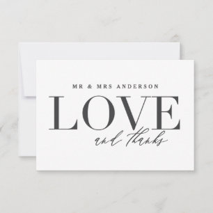 Amor e obrigados que wedding cartões de