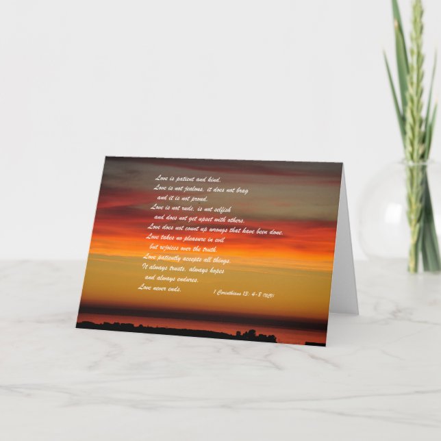 "Amor é Paciente e Gentil..." cartão de saudação (Frente)