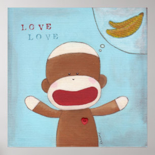 Amor e poster das bananas