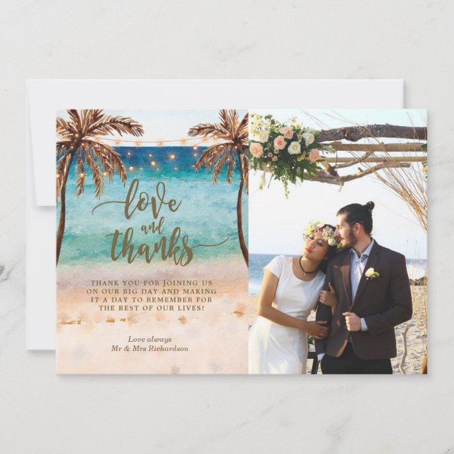 amor e praia do boho do cartão com fotos dos (Frente)