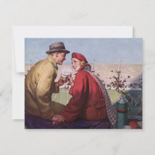 Amor e romance do vintage, casal no jogo de