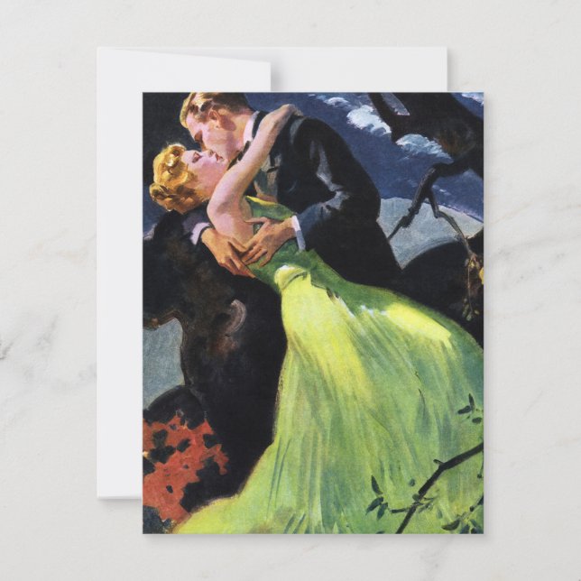 Amor e Romance Vintage, Convite de Beijo Romântico (Frente)