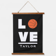 Amor e Viva o Basquetebol Nome Personalizado Fã de
