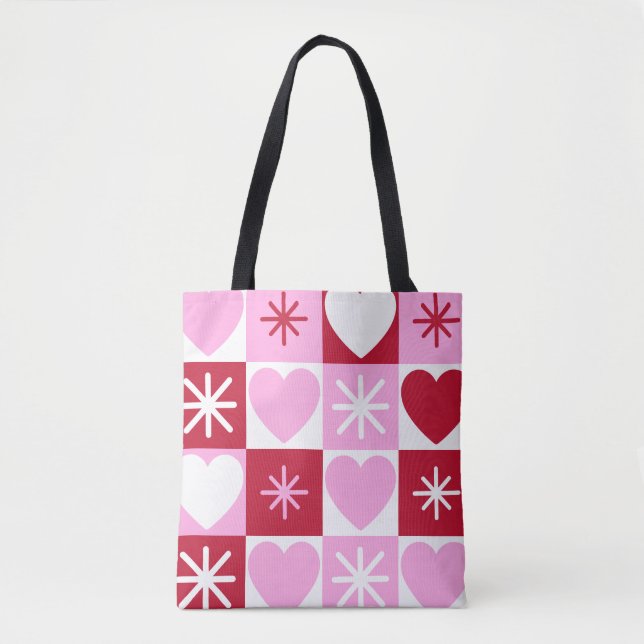 Amor em Cada Saco de Tote Quadrado (Frente)