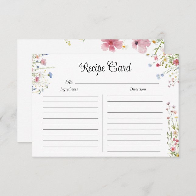 Amor em Cartões de Receita de Flor Selvagem (Frente/Verso)