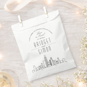 Amor em Chicago   Sacolas de Favor de Casamento