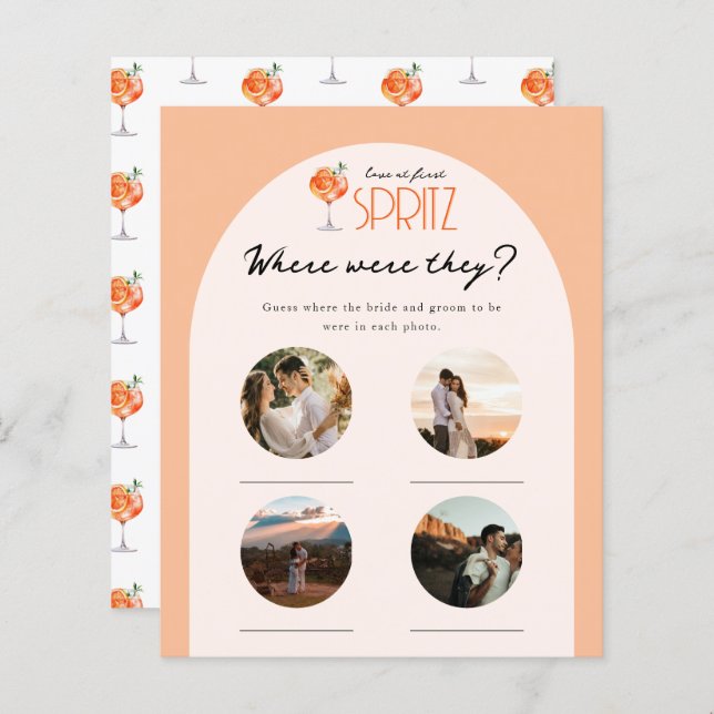 Amor em First Spritz Bridal Foto onde eles estavam (Frente/Verso)