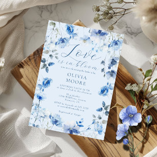 Amor em Flor Açul Marelo Boho Convite de Chá de No
