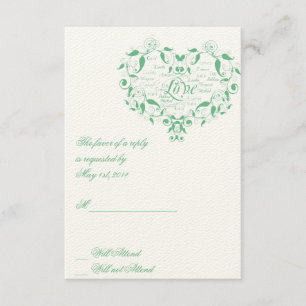 Amor em Qualquer Língua no Cartão de Resposta Verd