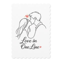 "Amor em Uma Linha – Cartão de Casal Romântico Min