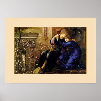 Amor entre as ruínas - Poster pré-raphaelita